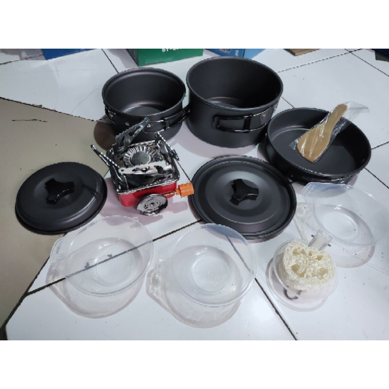 Paket Wajan Kompor &amp; Cooking Set DS300 &amp; kompor portabel kotak stove