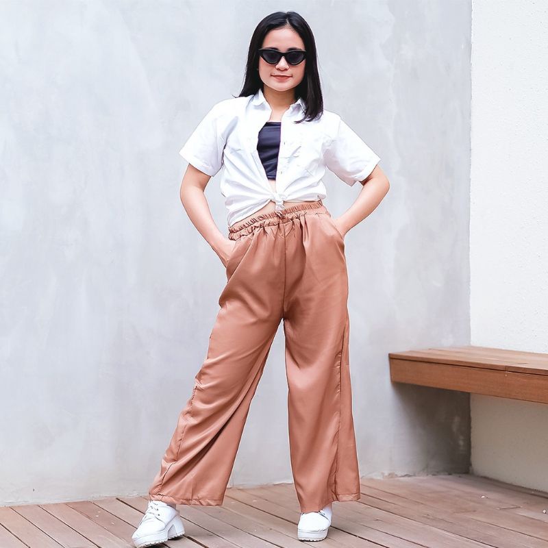 Yuna Pant bahan twiscone fit to L-CELANA WANITA MURAH(AB)