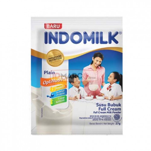 SUSU BUBUK INDOMILK REGULER PLAIN 27G SACHET - 10 pcs