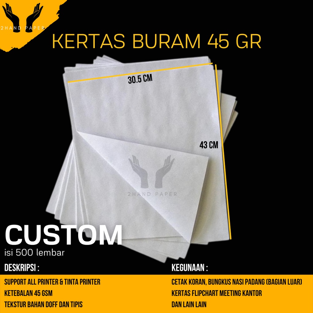 

Kertas Flipchart Buram 30.5cm x 43cm isi 500 lembar / Kertas Bungkus Nasi Padang