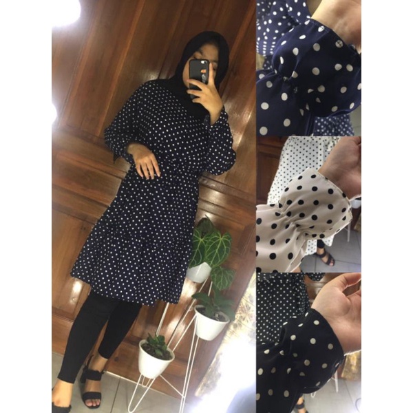 Tunik Polkadot MONALISA/Pakai Wanita Muslim Terbaru-3