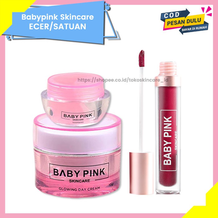 Soothing Gel &amp; Glowing Day Cream &amp; Babylip Wine Shoot Baby Pink Skincare Original BPOM