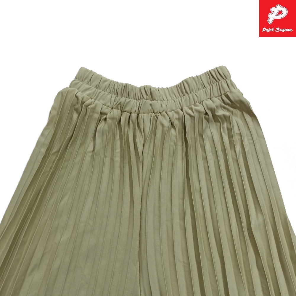 Pojok Busana Celana Panjang  Kulot Wanita Plisket