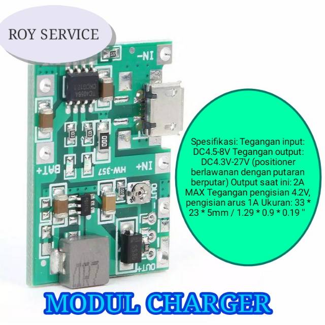Modul Charger Baterai Li-ion 3.7V 9V 5V Adjustable 18650