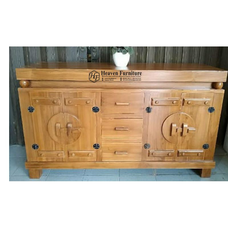 Bufet jati terbaru, bufet jati antik,