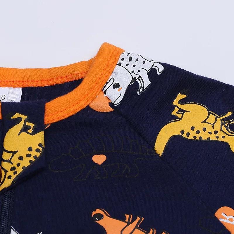 BABY K2 - Baby short zippersuit motif dino oren