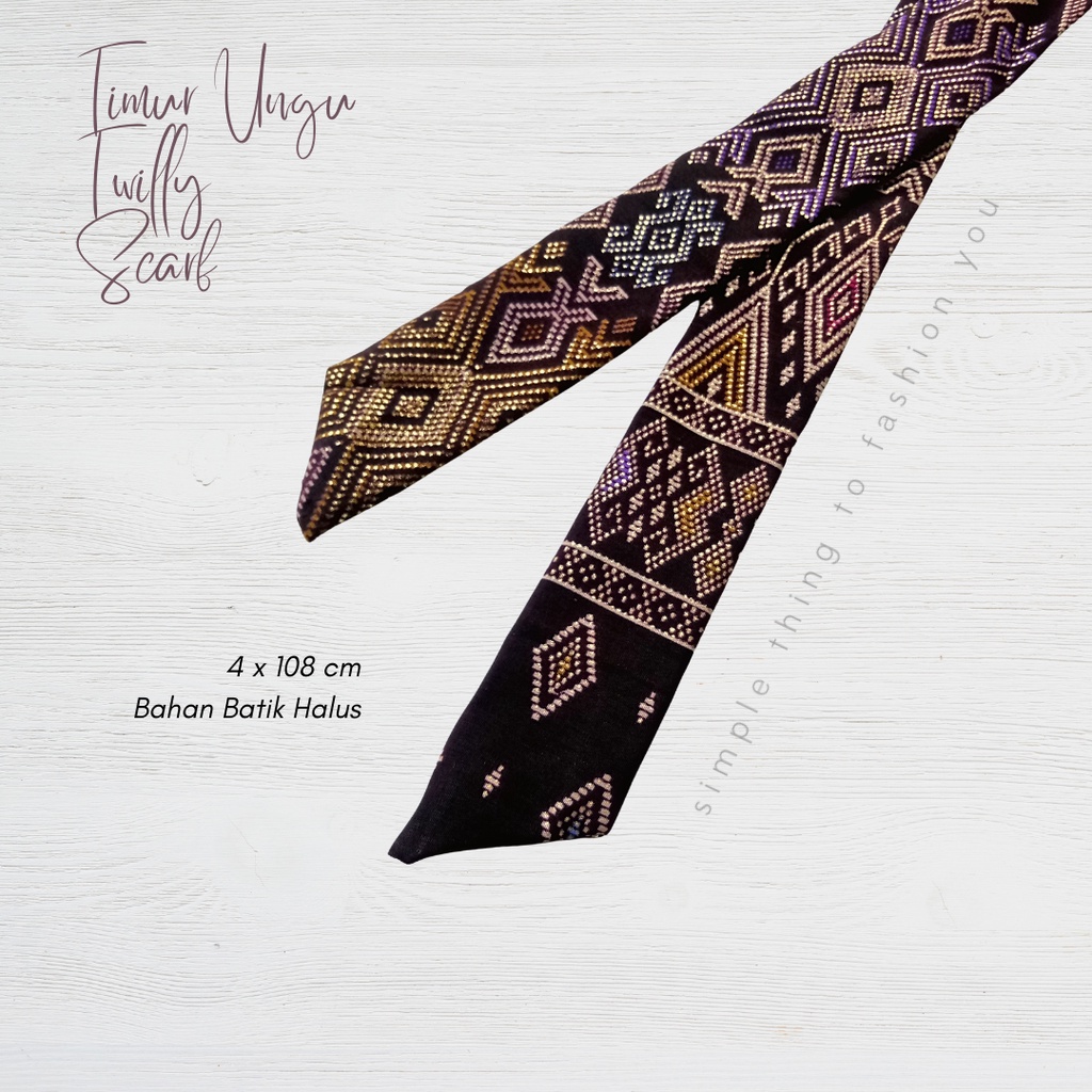 Twilly Batik Scarf by Zatya-Timur Ungu