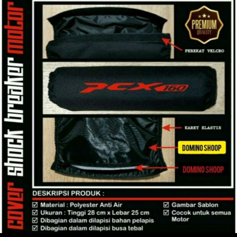 Sarung shock breaker dan cover shock belakang Motor Universal Bahan Nylon Anti Air pcx160