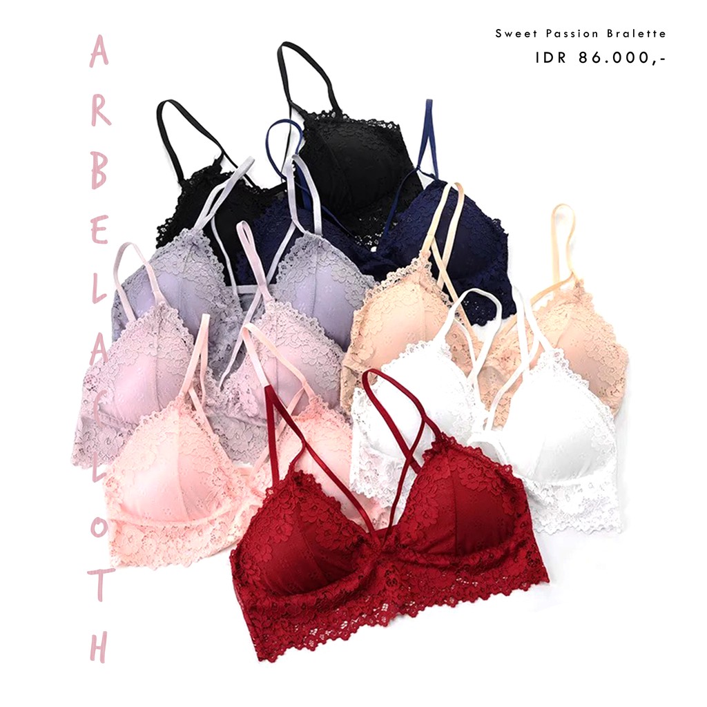 Arbelacloth - Sweet Passion Bralette + pad /cup bra padded