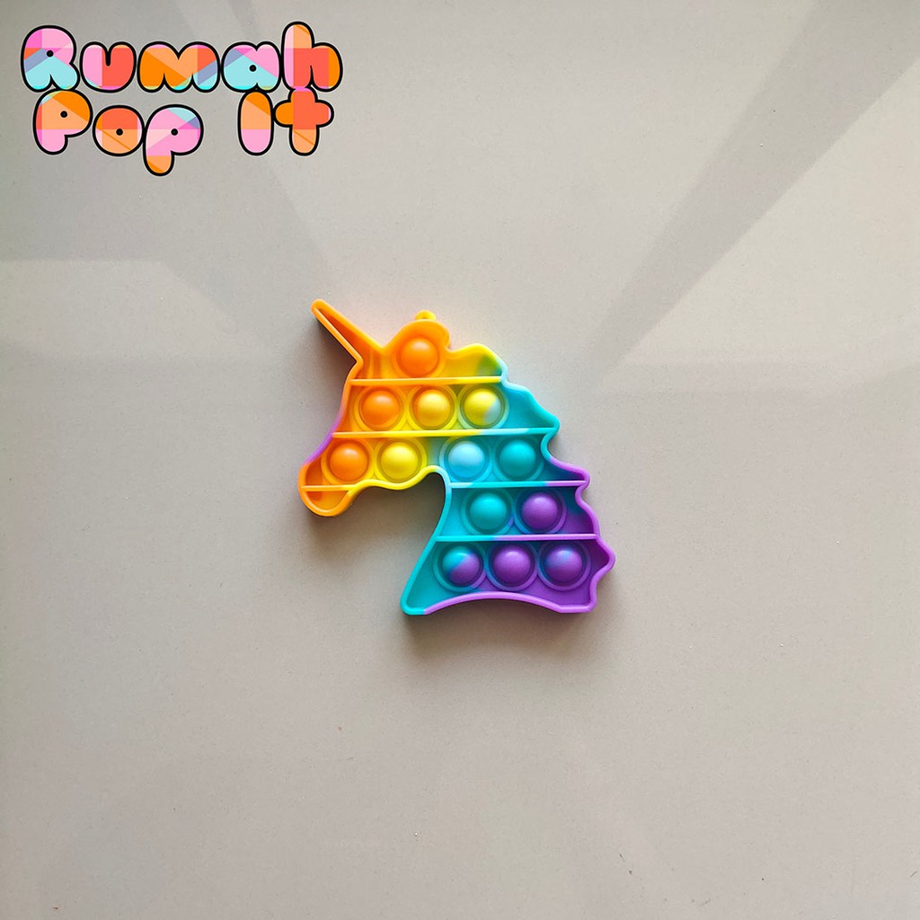 [MINI] Pop It Fidget Toys MINI UNICORN RAINBOW / Fidget Pop It Squishy / Mainan Pop It