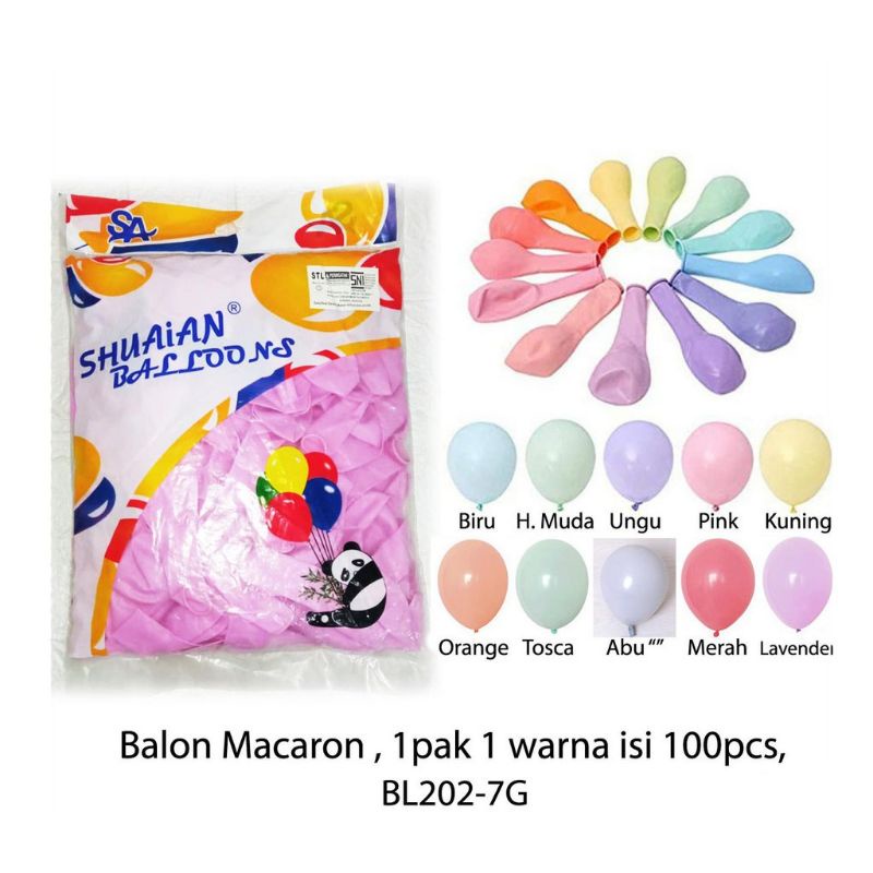 BALON PASTEL 12 INCI SATUAN