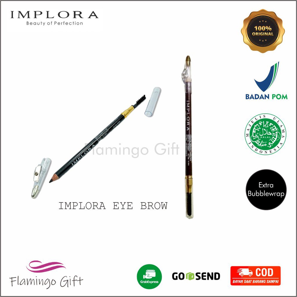 Pensil alis implora premium 2 in 1 / eyebrow pensil / implora premium eyebrow