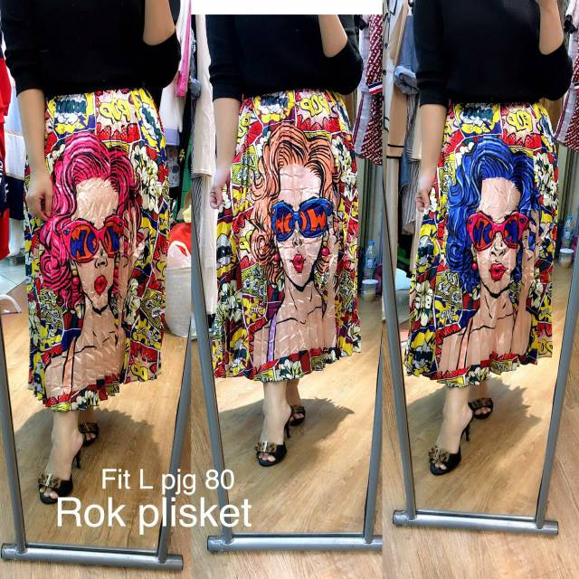 Girly Skirt, ROK /SKIRT WANITA CANTIK BAHAN VELVET PLISKET IMPORT LP 68-100 TERMURAH TERCANTIK