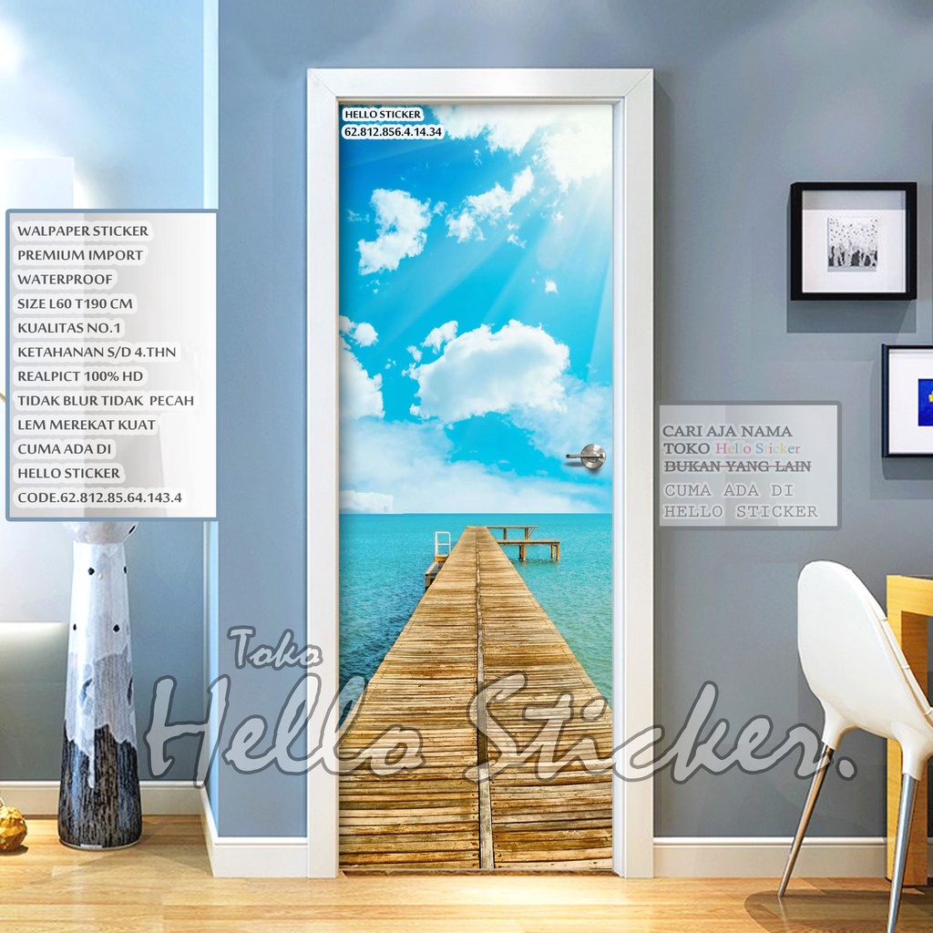 Wallpaper Pintu Premium Motif 3D Jembatan