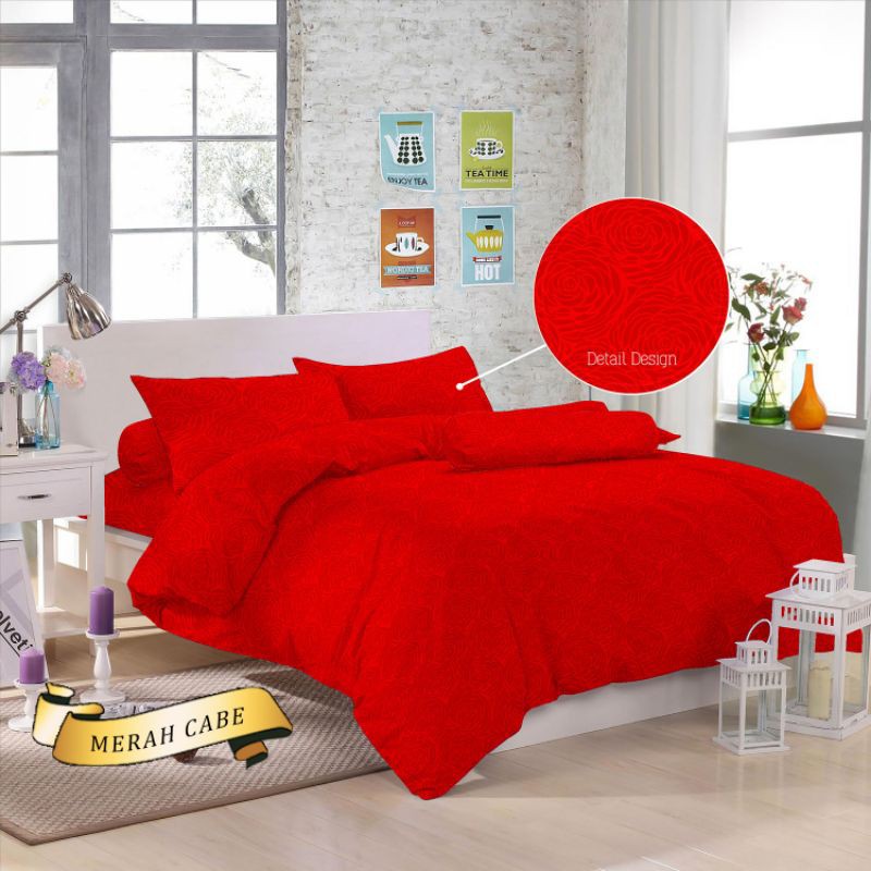 Sprei Monalisa embos polos Merah Cabe