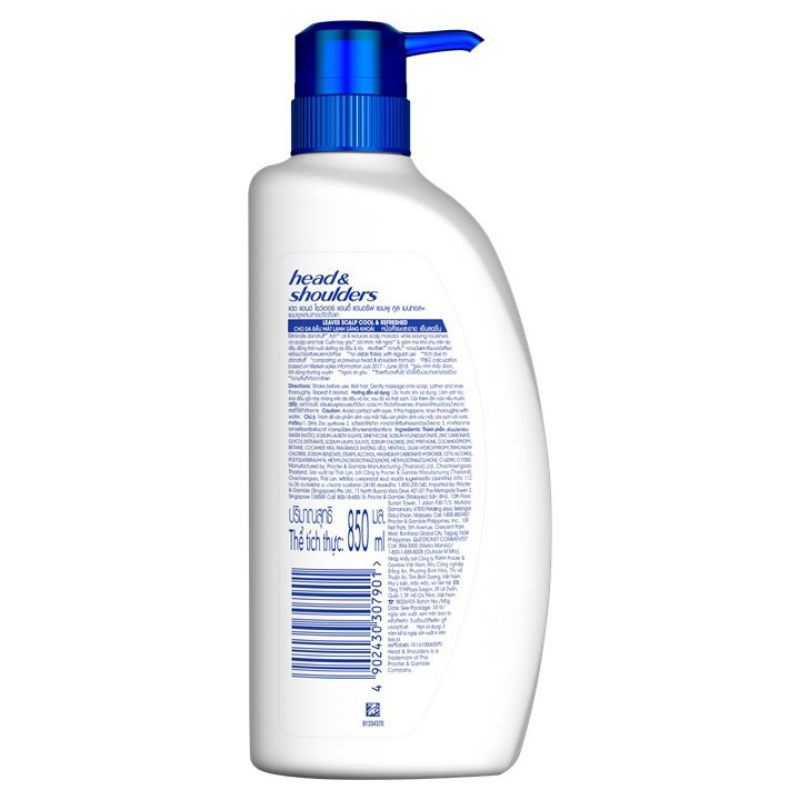 Shampoo Head &amp; Shoulders Cool Menthol 850ml Anti Ketombe Shampo 850 ml