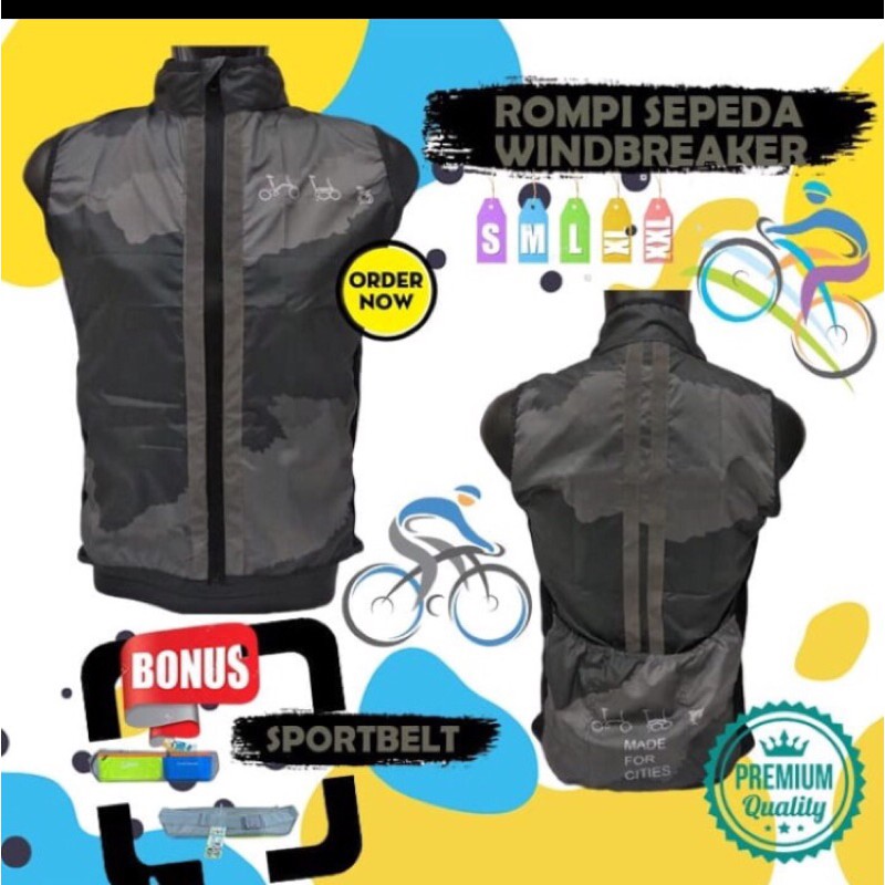 rompi sepeda vest pria wanita