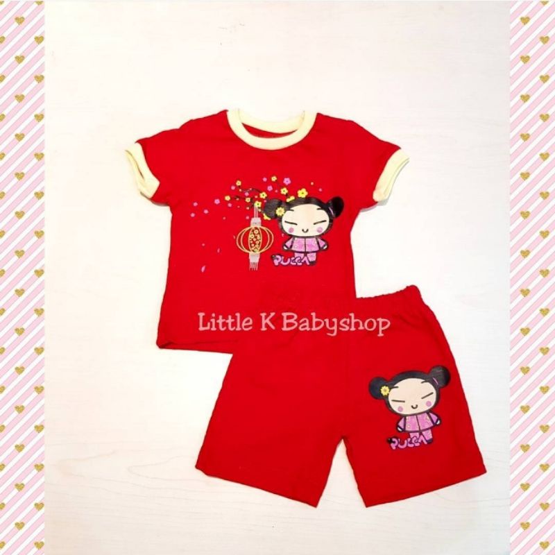 Setelan Imlek Anak Pucca Lampion / Baju Imlek Bayi / Baju Imlek Anak / Piyama Imlek Anak