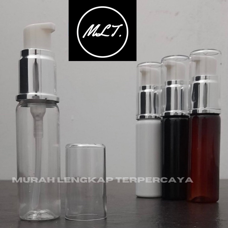 BOTOL 30ML PUMP TREATMENT SILVER FULLCAP FULLCOVER PET BENING PUTIH 30 ML