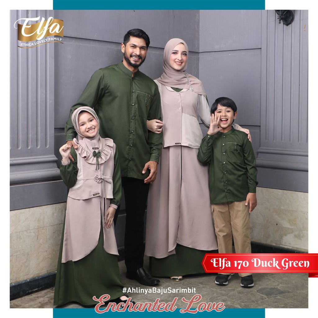 Sarimbit ETHICA ELFA 170 DUCK GREEN ( Kagumi 191 Kagumi Kids 78 Kahfi 152 Kahfi Kids 112 )