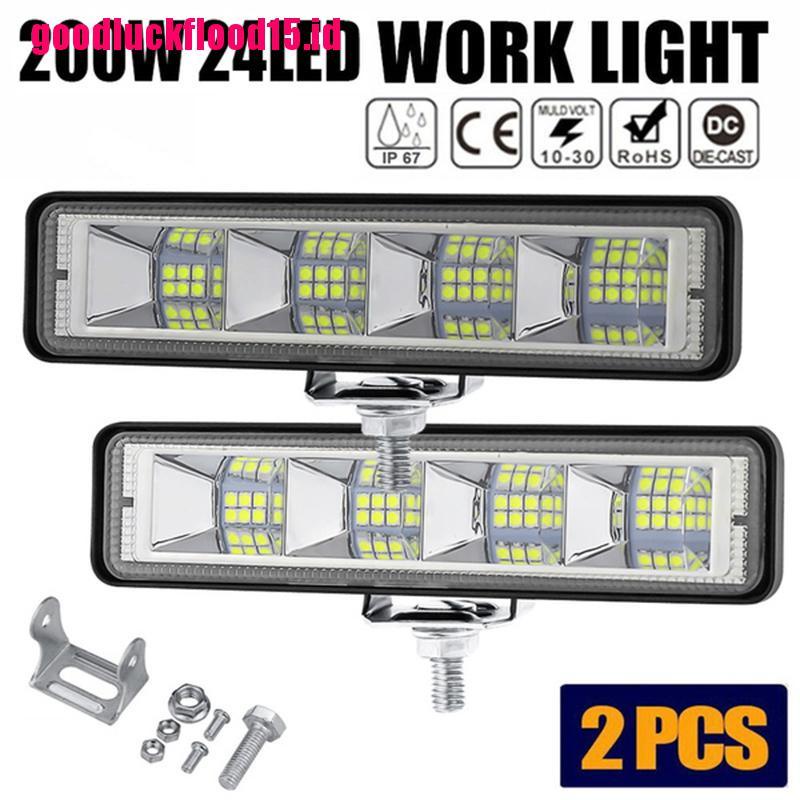 (LUCKID) 2pcs Lampu Sorot LED 200W Ukuran 6 &quot;Untuk Mobil SUV / Truk / Offroad