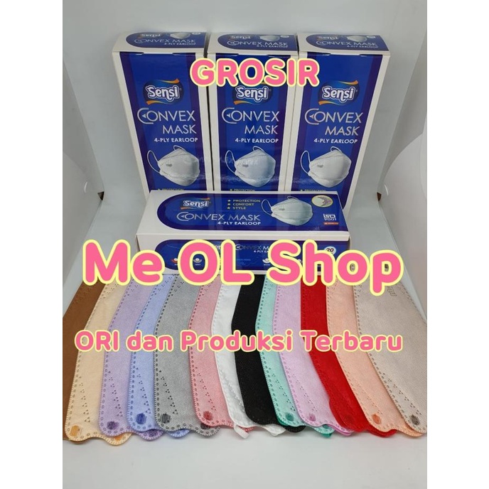BOLEH DROPSHIP Masker SENSI CONVEX Mask 4ply Earloop isi 20 Pcs/Box