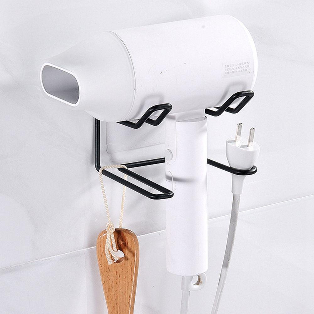 [Elegan] Tempat Pengering Rambut Stainless Steel Penyimpanan Yang Dipasang Di Dinding Aksesoris Rak Penyimpanan Rak Kamar Mandi Hairdryer Holder Rack