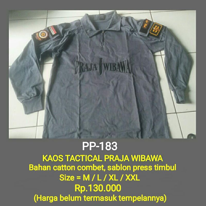 pp-183 kaos kerah tactical pol pp praja wibawa abu