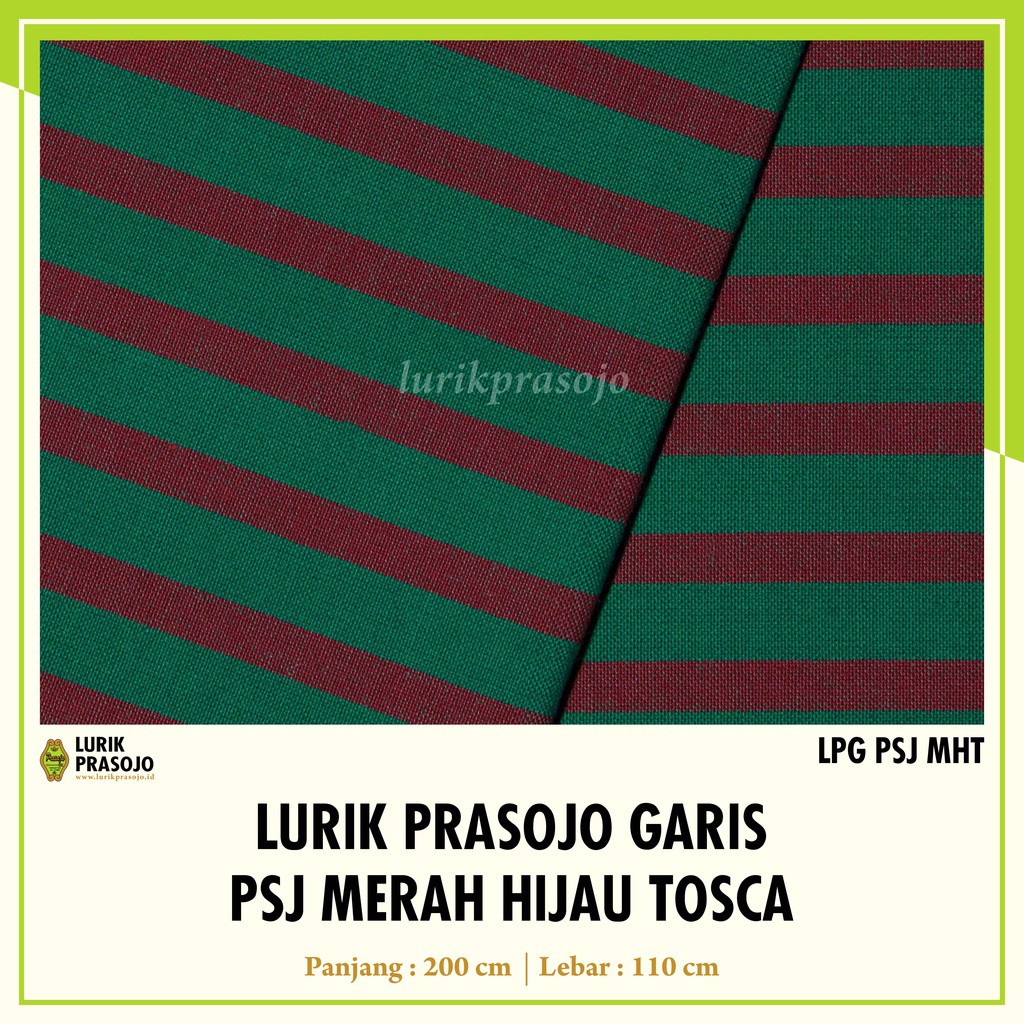 kebaya wanita Lurik Prasojo Garis PSJ Merah Hijau Tosca