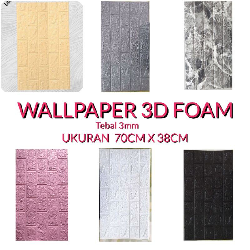 Wallpaper 3D Foam Brick /Sticker Embos Motif Bata 3d Timbul
