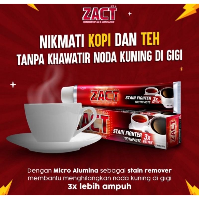 ZACT Pasta Gigi 190gr Odol Perokok Minum Kopi Tea Coffee Lovers