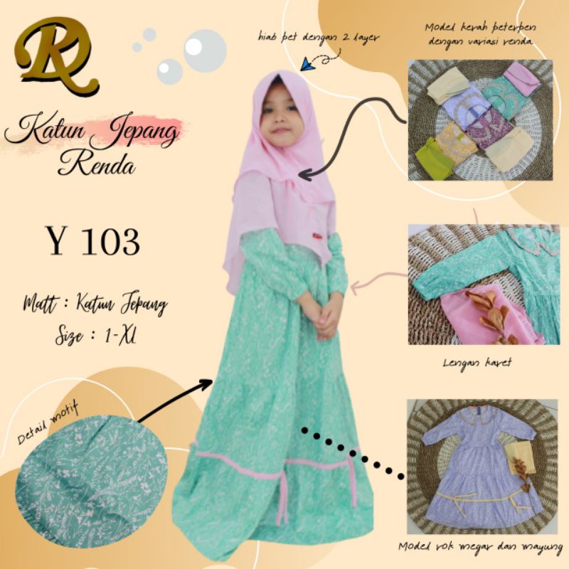 GAMIS ANAK KATUN JEPANG RENDA