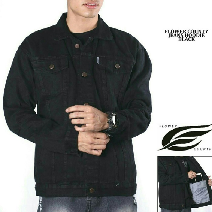 jaket jeans outerwear pria levis hitam biowash biru hitam garmen