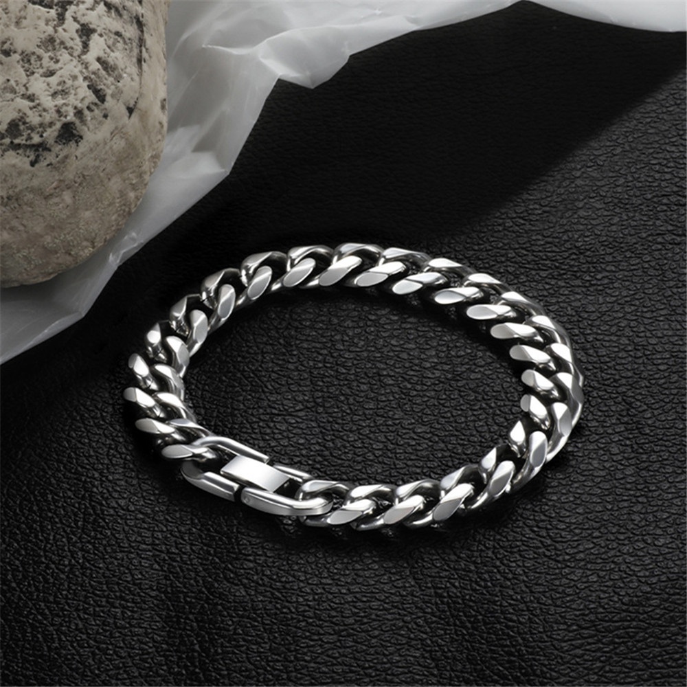 Titanium Steel Stainless Super Tebal Gelang Rantai Perak | Perhiasan Fashion Pria dan Wanita Perhiasan Pasangan