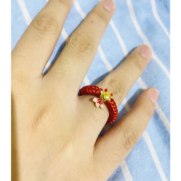 cincin rajut tali kombinasi perhiasan lapis emas//cincin bisa di atur besar kecil nya