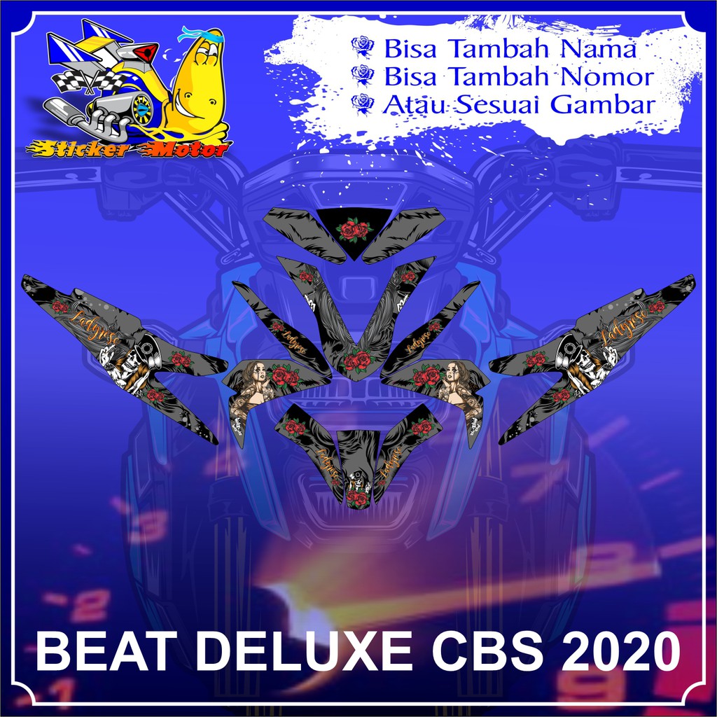 DECAL STICKER HONDA BEAT DELUXE CBS ISS LADYROSE