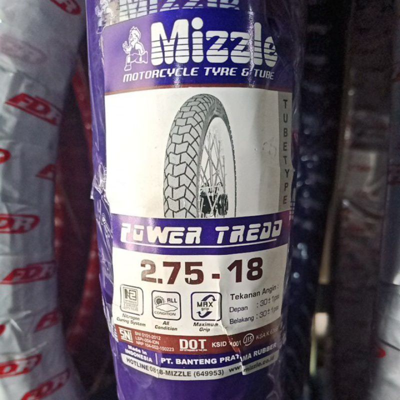 Ban Motor 18 Mizzle 275-18 Power Tread Non Tubeless