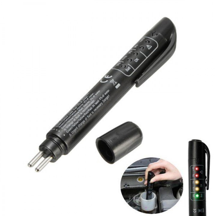 Universal Vehicle Car Brake Fluid Tester Pen Tool Detector DOT 5 LED