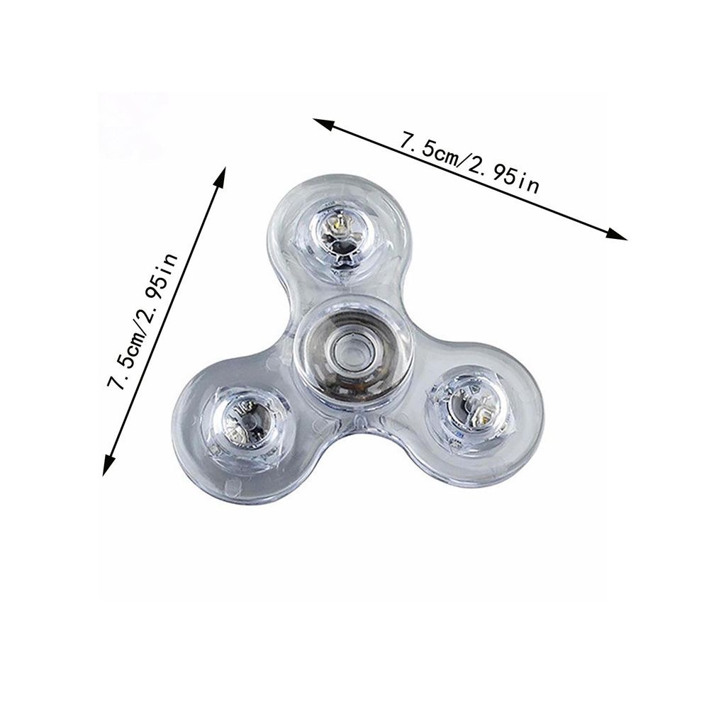 Quinton 1pc Mainan Fidget Spinner Transparan Dengan Lampu Led Glow In The Dark Untuk Anak / Dewasa