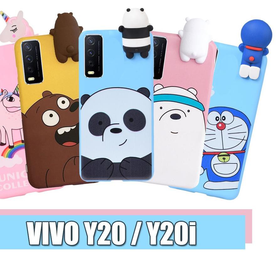 ►®◄ Case Intip Vivo Y20 Y20i Y20s Y30 Y50 Doraemon Panda Unicorn Ice Bear Grizzly