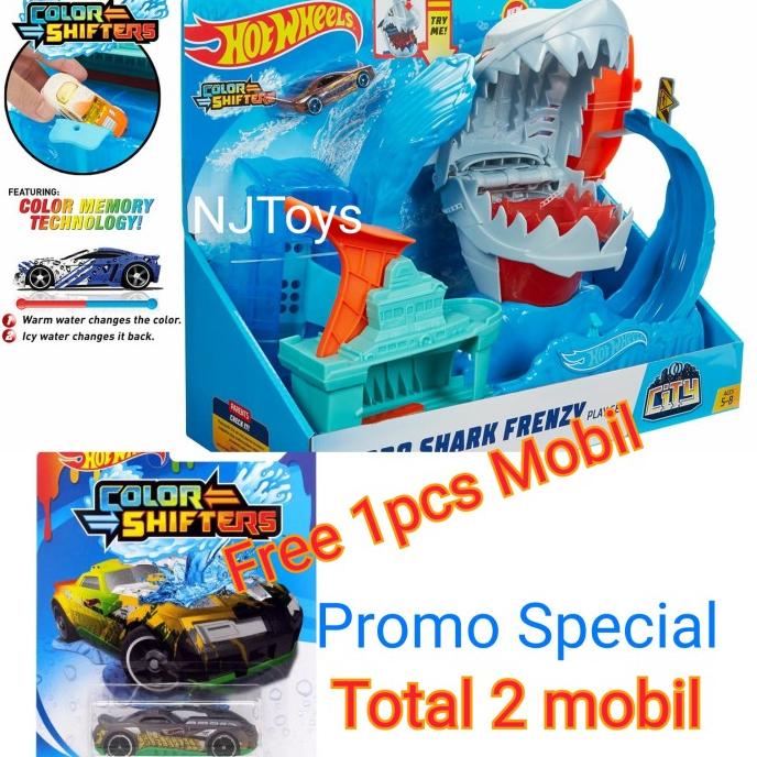 Hot Wheels Robo Shark Frenzy Playset Trackset Color Shifters