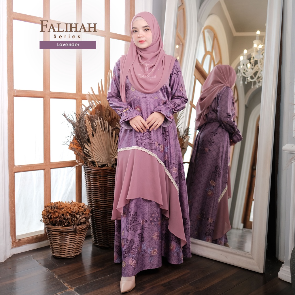 Falihah Series Gamis Set Pashmina ( Gamis &amp; Pashmina ) By Tachi Syari