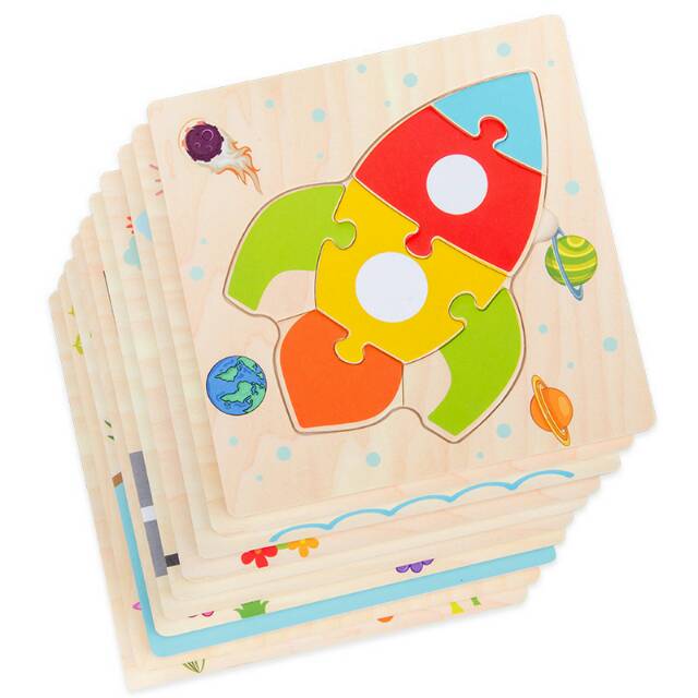 GOBERHOUSE MAINAN EDUKASI PUZZLE KAYU 1ST STEP LUCU