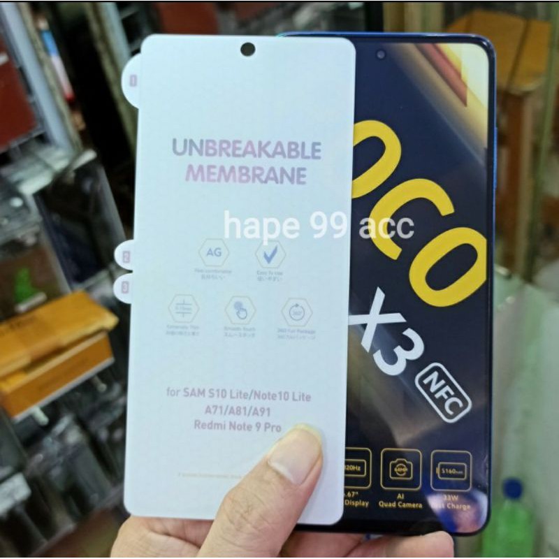 Poco F3 X3 NFC X3 PRO  anti gores hydrogel matte screen protector