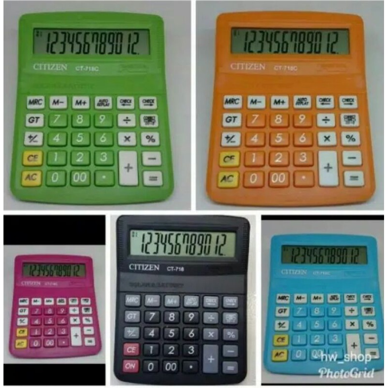 

COD Kalkulator Citizen CT 718 Warna kalkulator meja dagang/sekolah