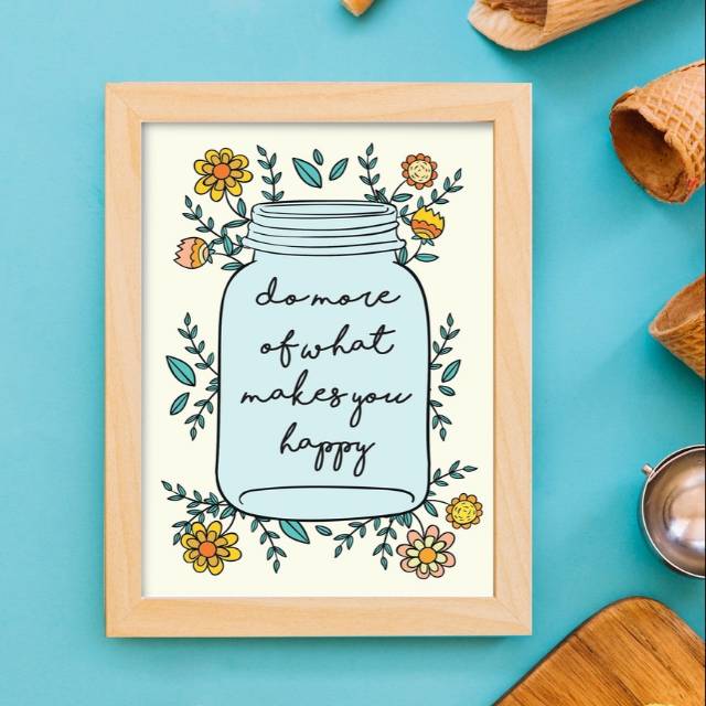 Poster Inspiratif - Do More Of What Makes You Happy Jar | Shopee Indonesia