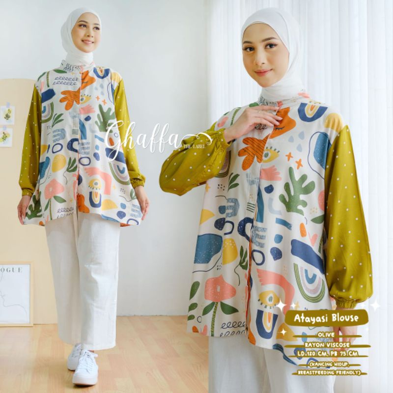 ATAYASI BLOUSE BY GHAFFA THE LABEL / BLOUSE MOTIF WANITA MUSLIMAH / Baju wanita Kekinian modern