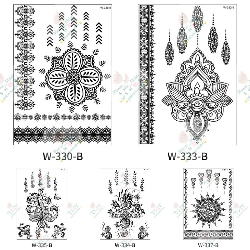 Henna instant hena tatto pengantin white black henna tatto temporer black