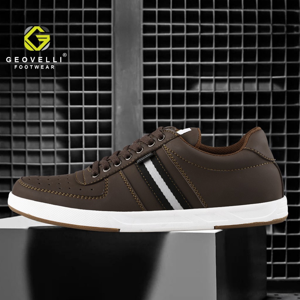 GvlGeovelli 39-43 Warna Coklat Tua - Sepatu Sneakers Casual Sport Sekolah Pria Wanita Geovelli