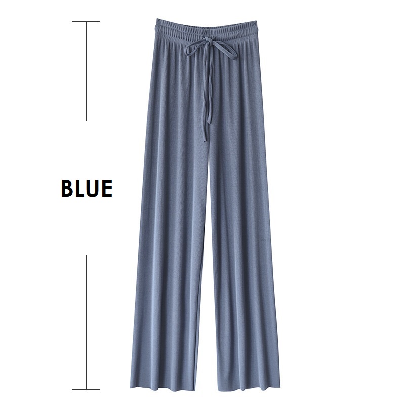 KULOT BEST SELLER / KULOT HIGHWAIST WIDE LEG PANTS / CELANA KULOT WANITA / CELANA KULOT IMPOR / CELANA PANJANG LEBAR-Blue